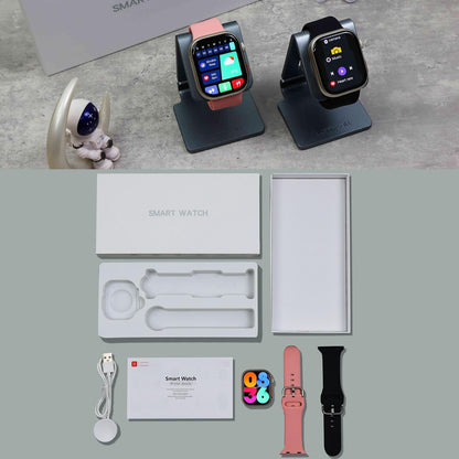 2.01 Inch Waterproof Smart Watch Bt Call / Heart Rate / Blood Pressure / Blood Oxygen - Black Gold