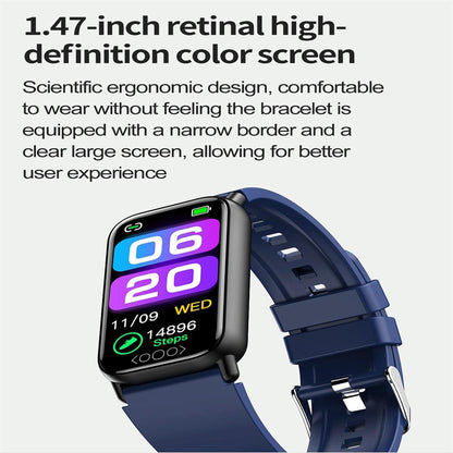 Smart Health Monitoring Watch With Colour Screen - Black
