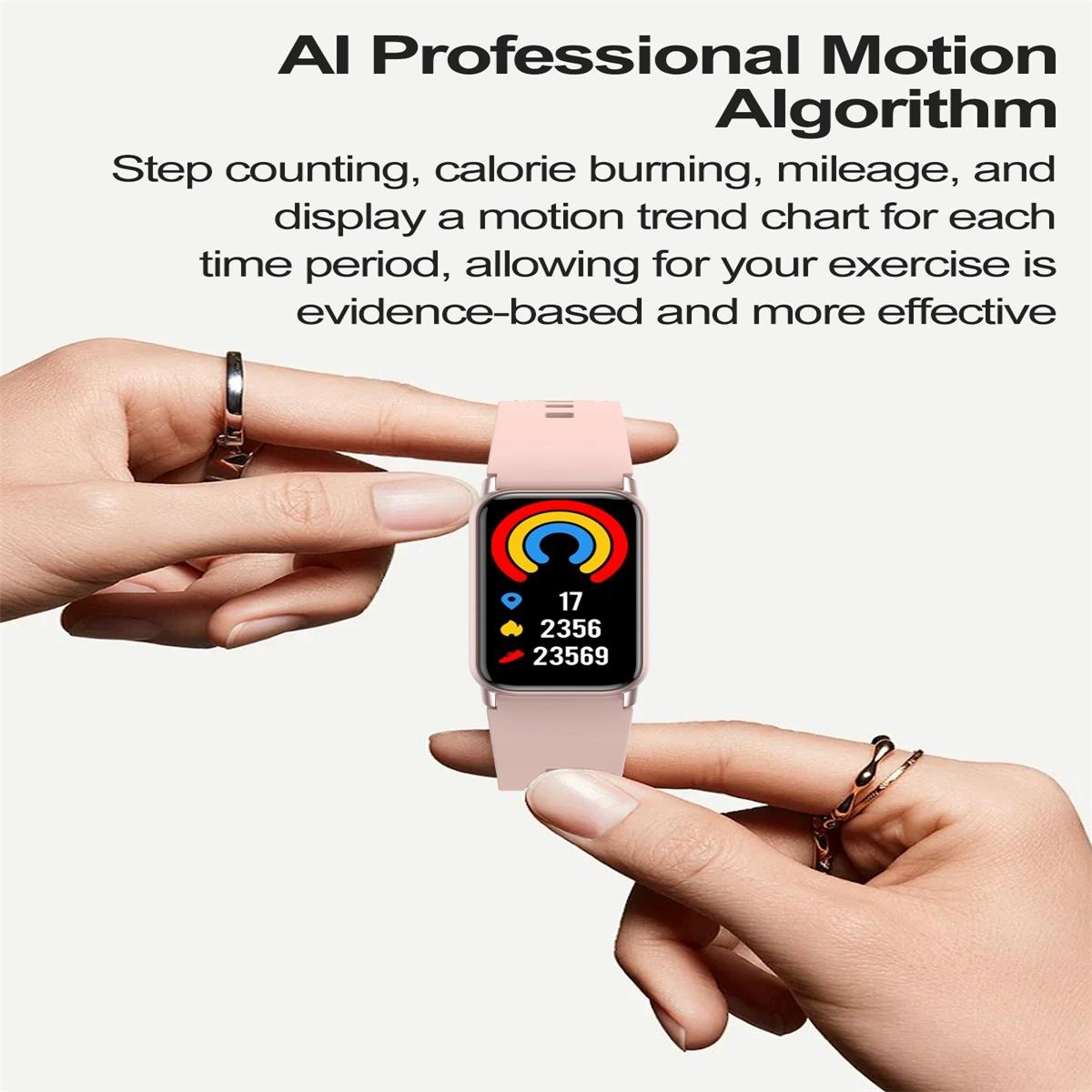 Smart Health Monitoring Watch With Colour Screen - Black
