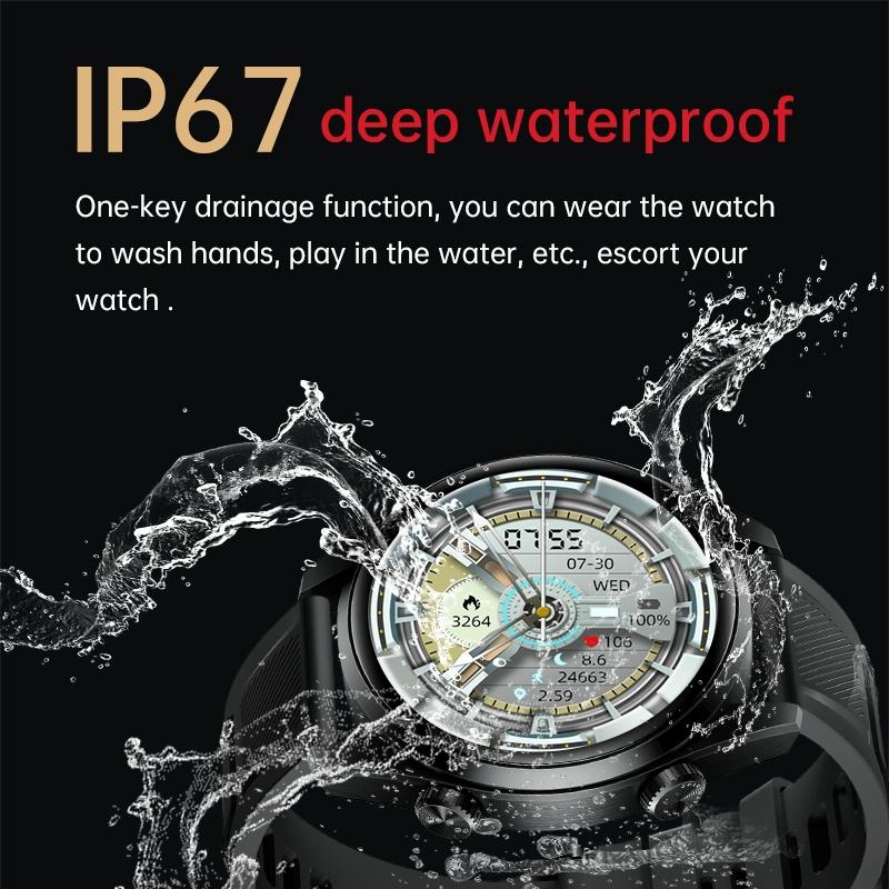 1.43 Inch Ip67 Sport Smart Watch Support Bluetooth Call / Sleep / Blood Oxygen / Heart Rate / Blood Pressure Health Monitor - Black