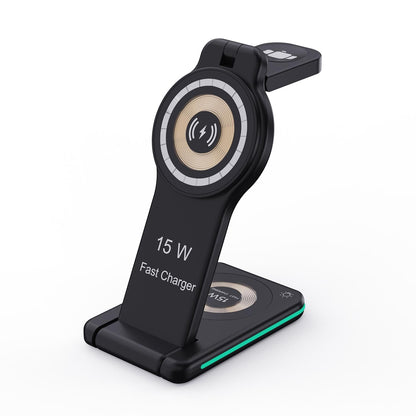 5 In 1 Magnetic Wireless Charger Foldable Black
