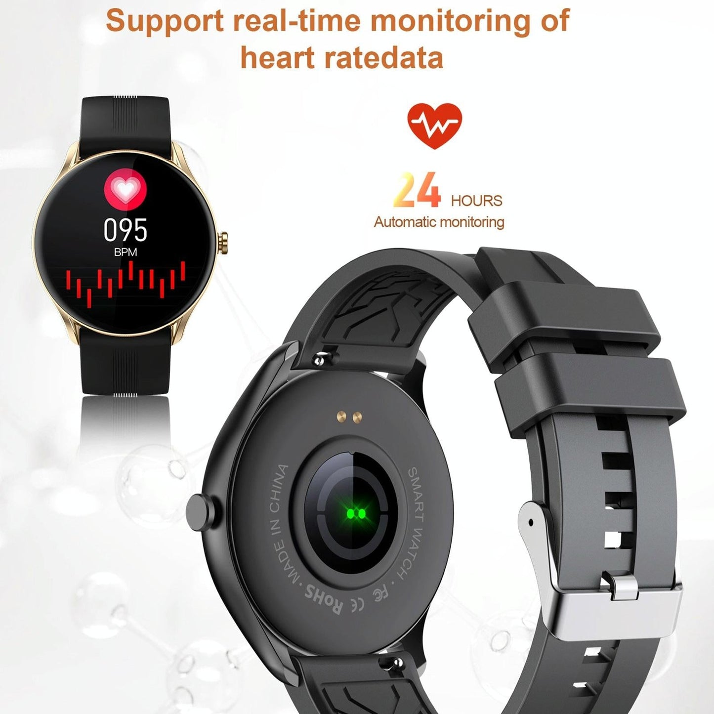 Smart Wristband With Sleep And Heart Monitoring Options - Black