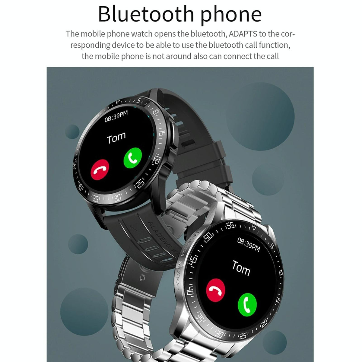 1.3 Inch Full-Fit Round Screen Smart Watch Support Sleep Monitor / Heart Rate Monitor / Temperature Monitoring Black