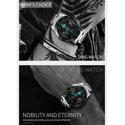 1.3 Inch Full-Fit Round Screen Smart Watch Support Sleep Monitor / Heart Rate Monitor / Temperature Monitoring Black