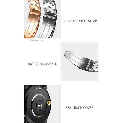 1.3 Inch Full-Fit Round Screen Smart Watch Support Sleep Monitor / Heart Rate Monitor / Temperature Monitoring Black