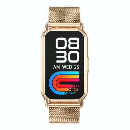 1.47 Inch Steel Strap Ip67 Waterproof Smart Watch Support Heart Rate / Blood Pressure Gold