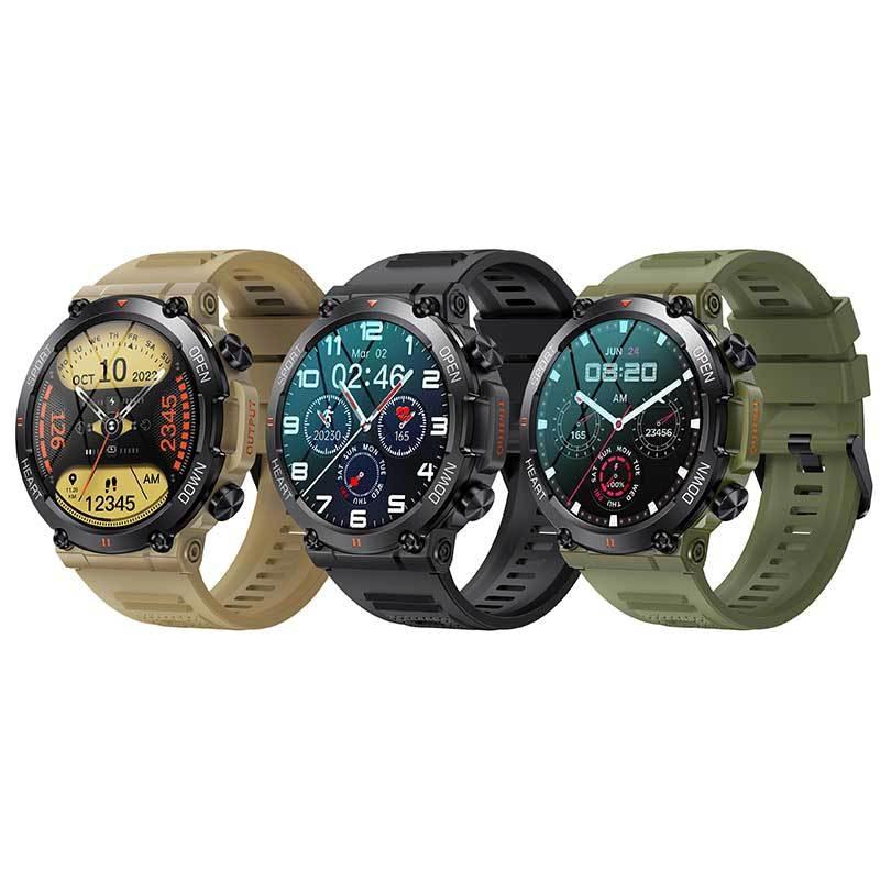 1.39 Inch Heart Rate / Blood Pressure / Blood Oxygen Monitoring Smart Calling Watch - Black