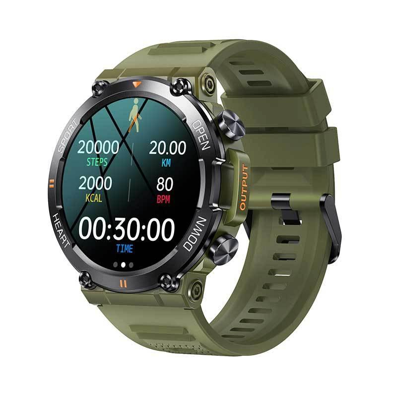 1.39 Inch Heart Rate / Blood Pressure / Blood Oxygen Monitoring Smart Calling Watch - Black