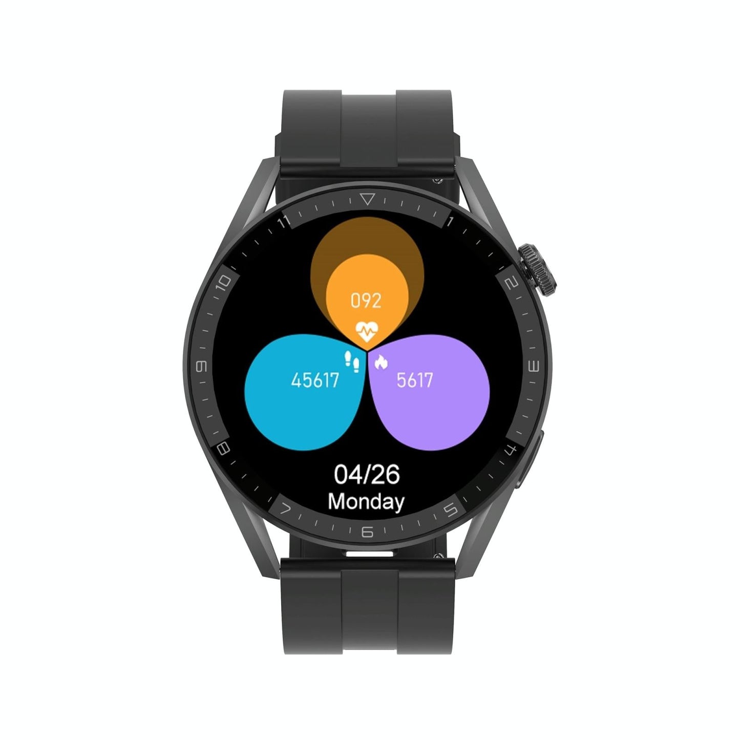 Smart Silicone Watch With Colour Screen - Black