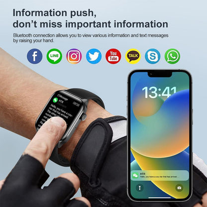 1.85 Inch Ip67 Waterproof Sports Health Monitoring Bluetooth Call Smart Watch - Black