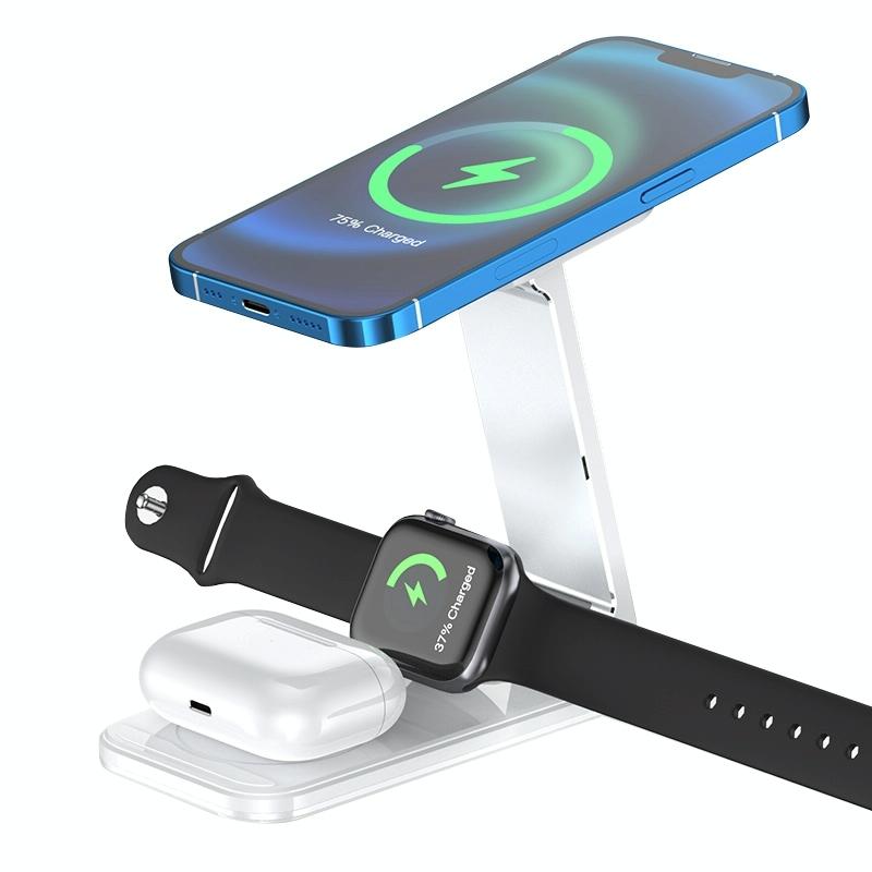 Foldable 3 In 1 Wireless Fast Charger White