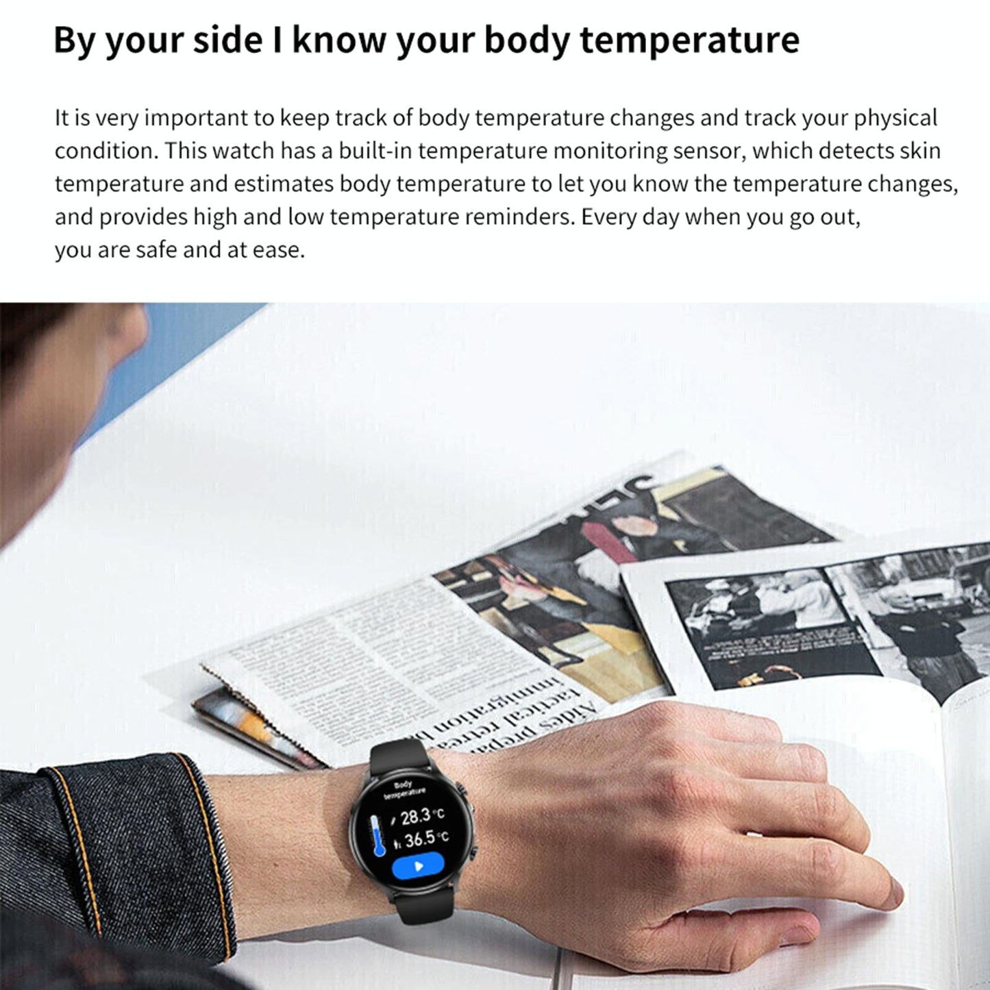 1.39 Inch Bt5.2 Smart Sport Watch Support Bluetooth Call / Sleep / Blood Oxygen / Temperature / Heart Rate / Blood Pressure Health Monitor - Orange