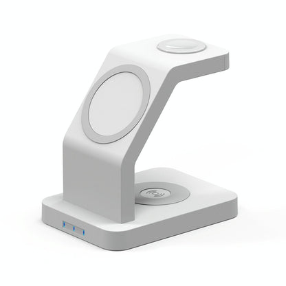 3 In 1 Magnetic Wireless Charger For Iphone Iwatch Airpods - White