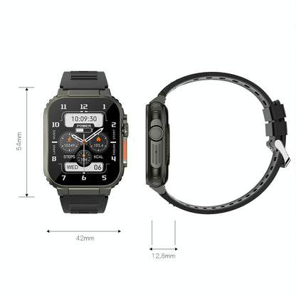Ip68 Waterproof Bluetooth Smart Watch Health Monitor - Black