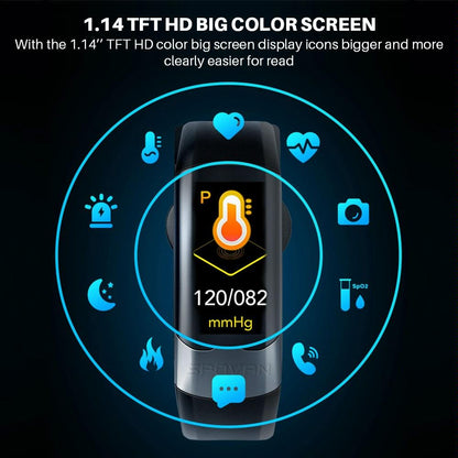Smart Bracelet With Tft Hd Display Blood Oxygen & Sleep Monitoring - Black