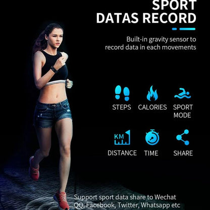 Smart Bracelet With Tft Hd Display Blood Oxygen & Sleep Monitoring - Black