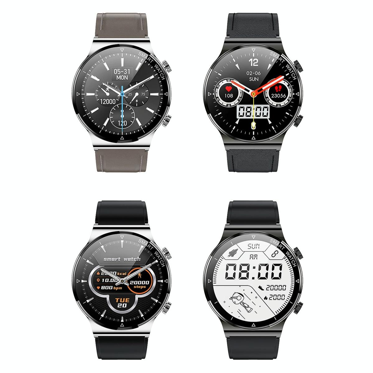 1.32 Inch Heart Rate Sleep Monitoring Smart Watch - Black Silicone