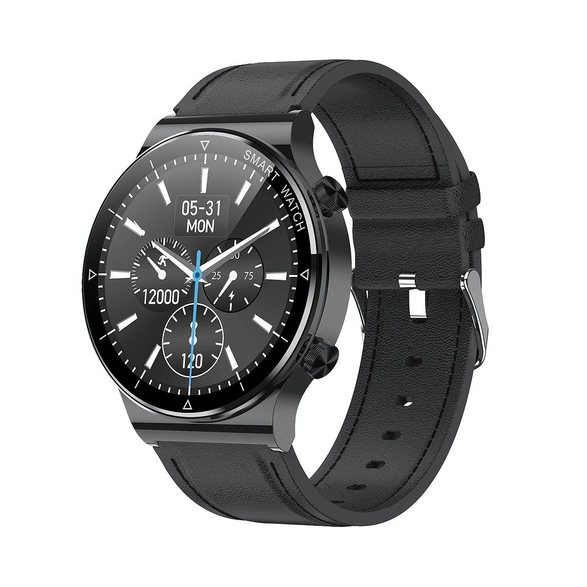 1.32 Inch Heart Rate Sleep Monitoring Smart Watch - Black Silicone