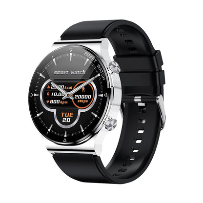 1.32 Inch Heart Rate Sleep Monitoring Smart Watch - Black Silicone