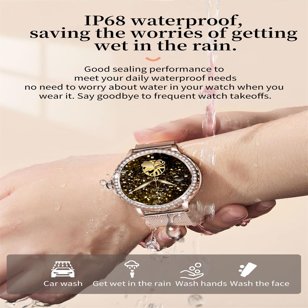 1.3 Inch Ip68 Waterproof Colour Screen Smart Watch Support Heart Rate / Blood Pressure / Blood Oxygen Monitoring - Gold