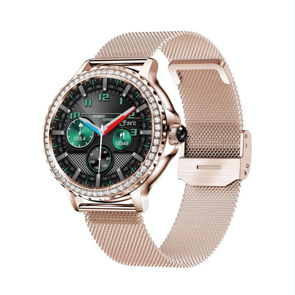 1.3 Inch Ip68 Waterproof Colour Screen Smart Watch Support Heart Rate / Blood Pressure / Blood Oxygen Monitoring - Gold