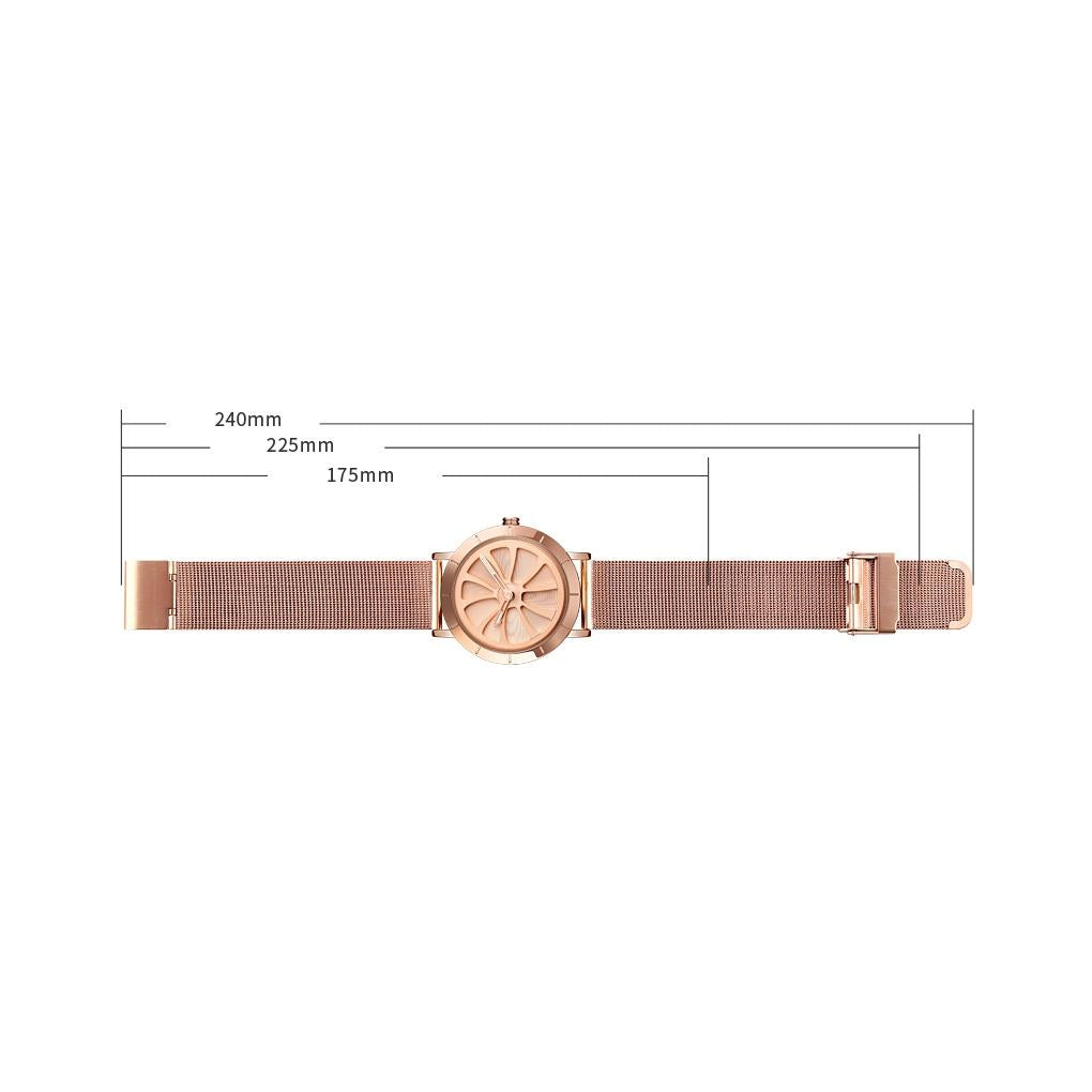 Stylish Skeleton Dial Waterproof Men Watch with Mesh Strap - Rose Gold