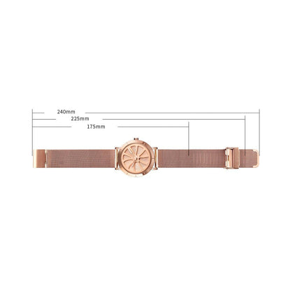 Stylish Skeleton Dial Waterproof Men Watch with Mesh Strap - Rose Gold