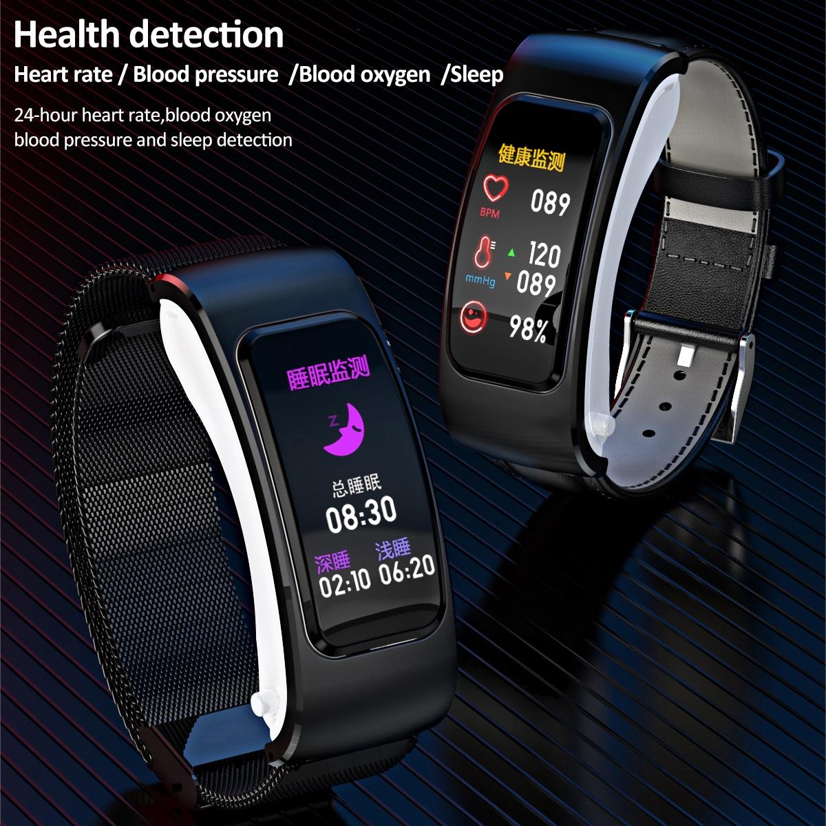 1.08 Inch Waterproof Smart Watch With Bluetooth Call - Black