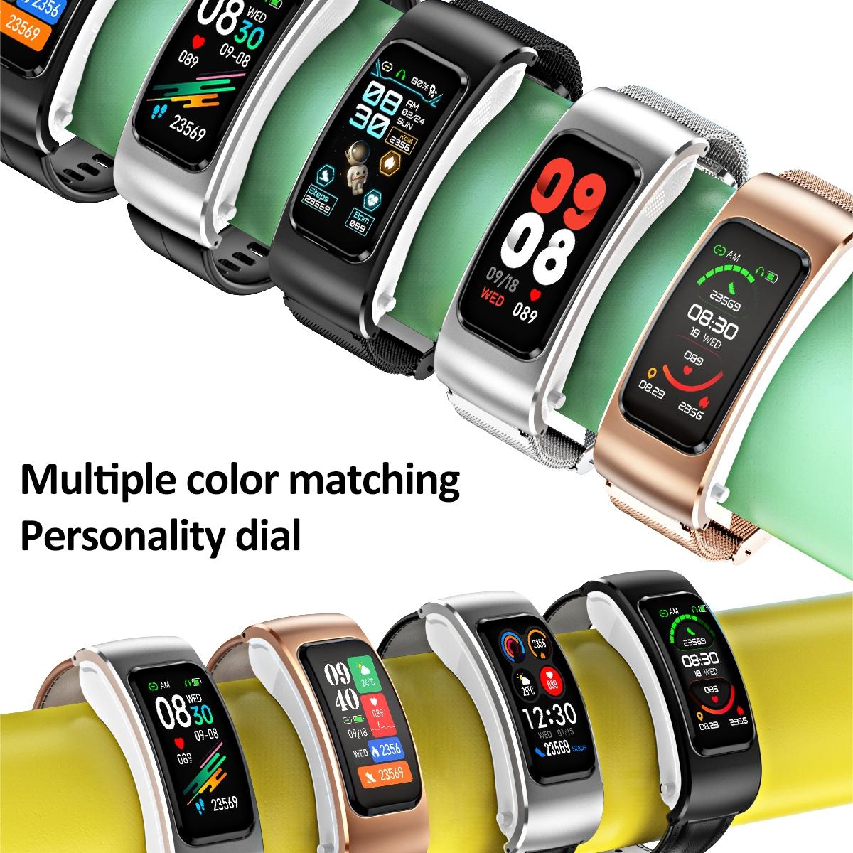 1.08 Inch Waterproof Smart Watch With Bluetooth Call - Black