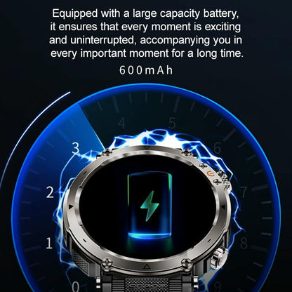 Waterproof Smart Watch With Flashlight Banknote Detector And Compass - Camo - Blue