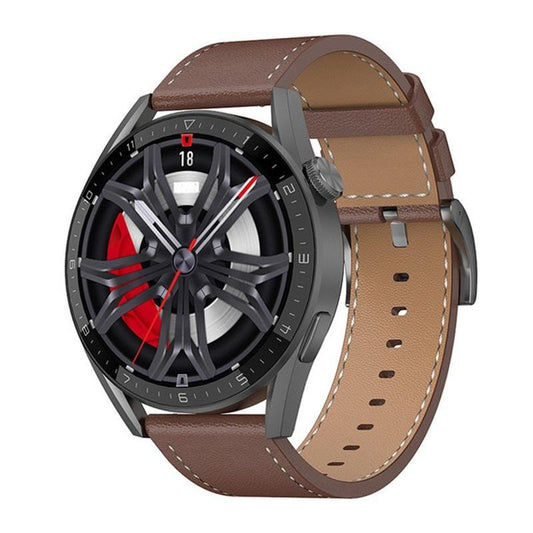 Smart Leather Watch With Colour Screen - Black