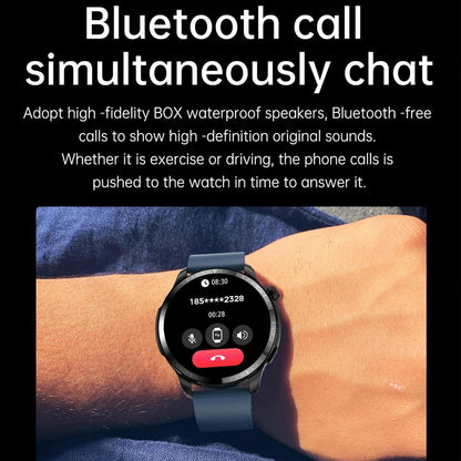 1.39 Inch Ip67 Waterproof Leather Band Smart Watch Supports Bluetooth Call / Blood Oxygen / Body Temperature Monitoring - Black