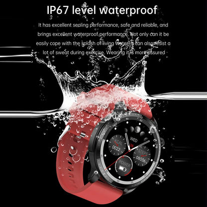 1.39 Inch Ip67 Waterproof Leather Band Smart Watch Supports Bluetooth Call / Blood Oxygen / Body Temperature Monitoring - Black