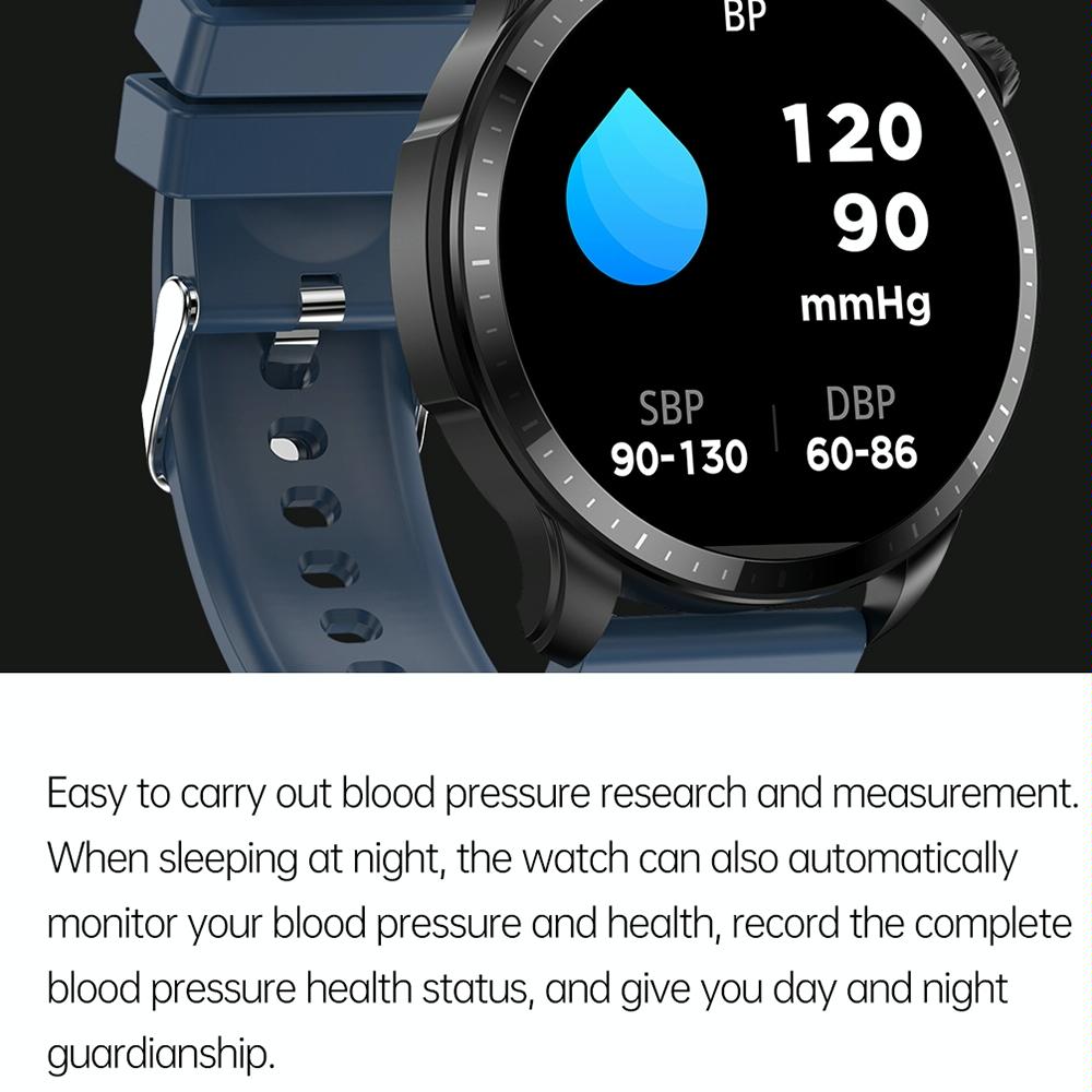 1.39 Inch Ip67 Waterproof Leather Band Smart Watch Supports Bluetooth Call / Blood Oxygen / Body Temperature Monitoring - Black