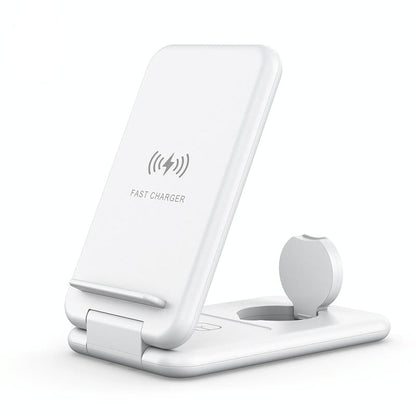 15W 3 In 1 Foldable Wireless Charger For Iphones Iwatchs Airpods - Black