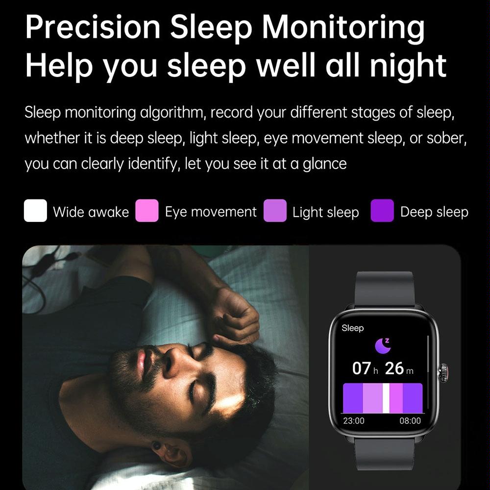 1.96 Inch Ip67 Waterproof Silicone Band Smart Watch Supports Dual-Mode Bluetooth Call / Heart Rate Monitoring - Black
