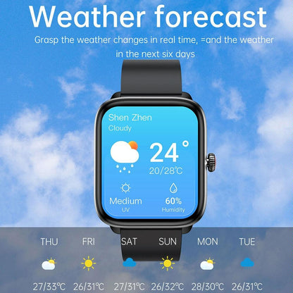 1.96 Inch Ip67 Waterproof Silicone Band Smart Watch Supports Dual-Mode Bluetooth Call / Heart Rate Monitoring - Black
