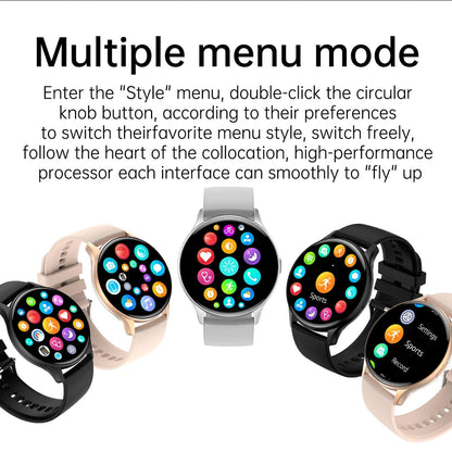 1.43 Inch Bt5.0 Ip67 Sport Smart Watch Support Bluetooth Call / Message Notification / Heart Rate / Blood Pressure Health Monitor - Black