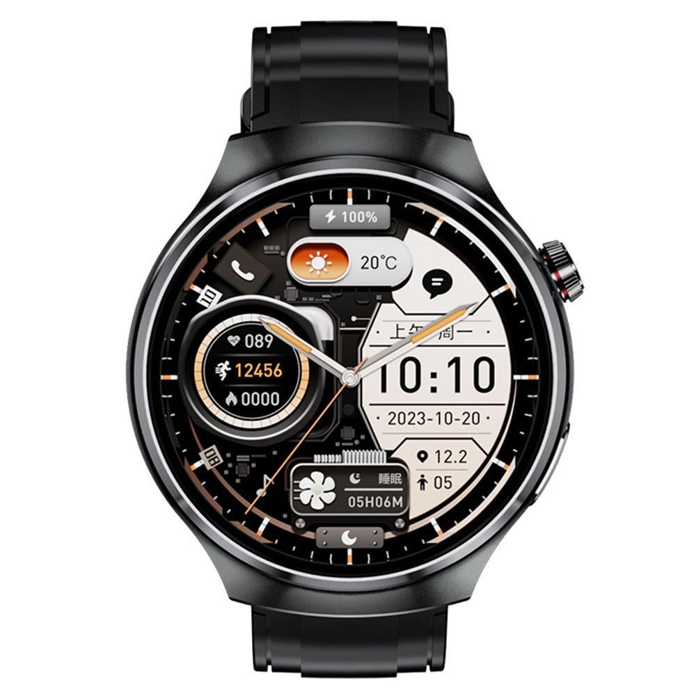 1.46 Inch Colour Screen Smart Watch Support Bluetooth Call / Heart Rate Monitoring - Black