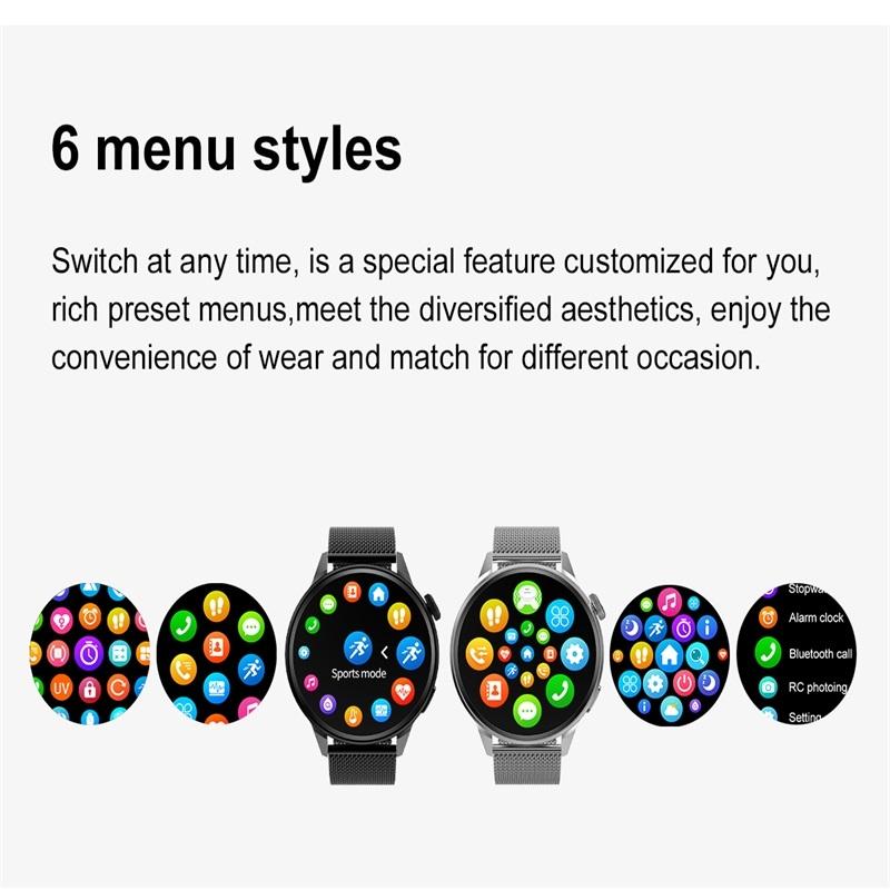 Steel Smart Watch With Colour Screen - Dt4 - Black