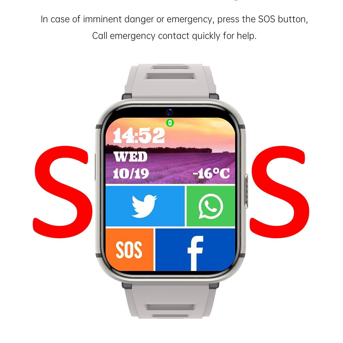 4G Smart Watch With 1.99 Inch Screen Android 9.0 4Gb+64Gb - Black