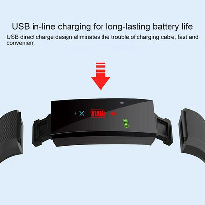 Smart Oled Bracelet With Call Reminder And Health Monitoring - Black