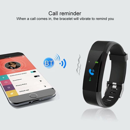 Smart Oled Bracelet With Call Reminder And Health Monitoring - Black