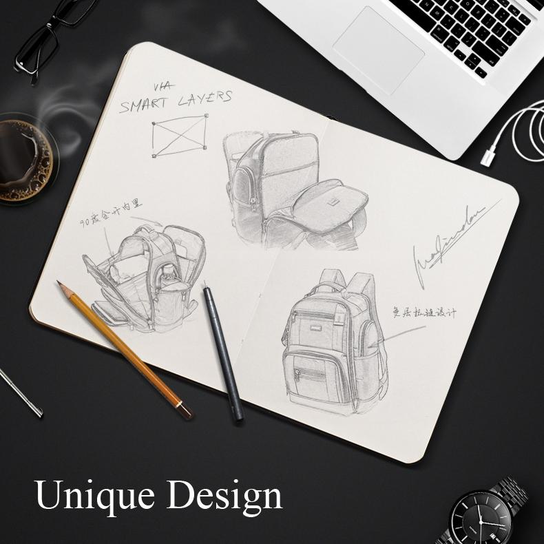 Large Capacity Multi-layer Laptop Backpack with Breathable Design - 15.6 Inch Black - 35x20x43cm