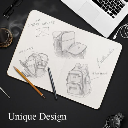 Large Capacity Multi-layer Laptop Backpack with Breathable Design - 15.6 Inch Black - 35x20x43cm