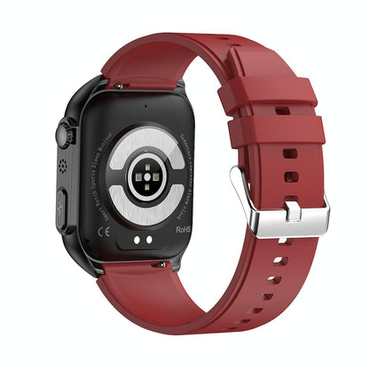 1.96 Inch Ip67 Waterproof Silicone Band Smart Watch Supports Ecg / Remote Families Care / Bluetooth Call / Body Temperature Monitoring - Black