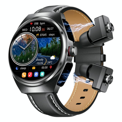 1.53 Inch Ips Screen 2 In 1 Bluetooth Earphone Smart Watch - Silver