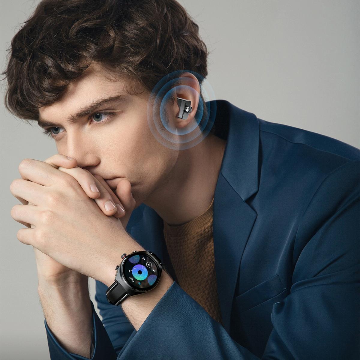 1.53 Inch Ips Screen 2 In 1 Bluetooth Earphone Smart Watch - Silver