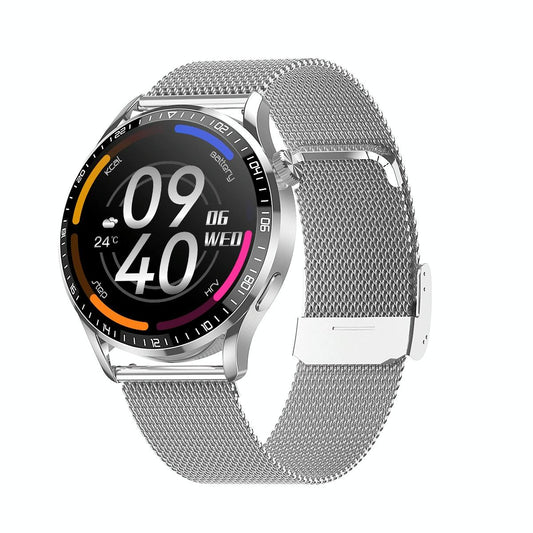 1.32 Inch Heart Rate Detection Smart Watch - Silver + Steel