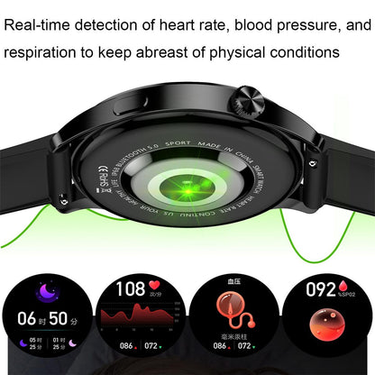 1.32 Inch Heart Rate Detection Smart Watch - Silver + Steel